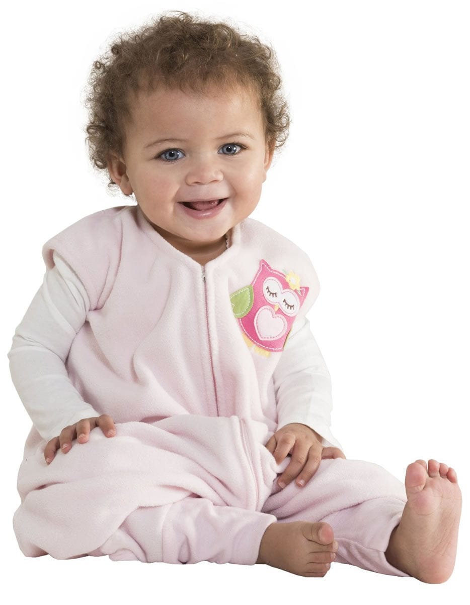 HALO SleepSack Early Walker, Micro-Fleece, Pink Owl, Large - 2800-HALO