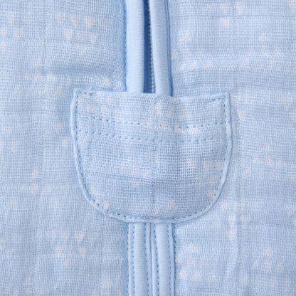 Halo SleepSack Quilted Muslin Wearable Blanket - Pyramid Blue (Medium) - 4075-HALO