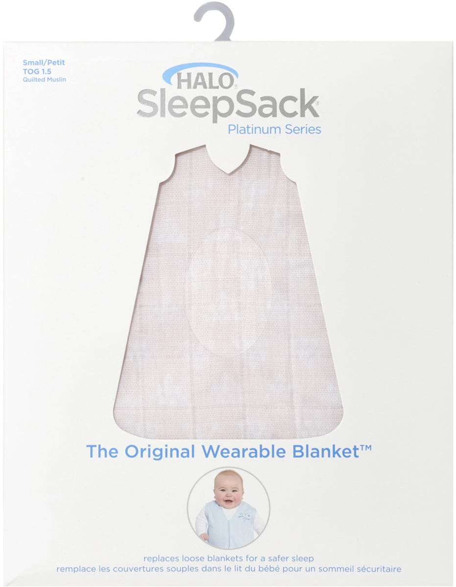 Halo SleepSack Quilted Muslin Wearable Blanket - Pyramid Pink (Small) - 4070-HALO