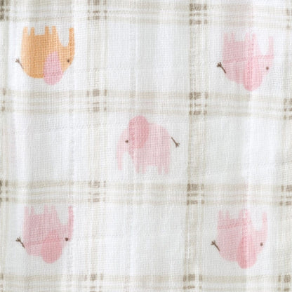 HALO SleepSack Swaddle, Muslin, Elephant Plaid, Newborn - 3535-HALO