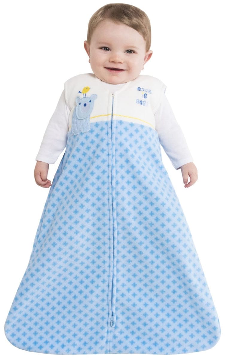 HALO SleepSack Wearable Blanket, Micro-Fleece, Blue Geometric, Small - 10335-HALO