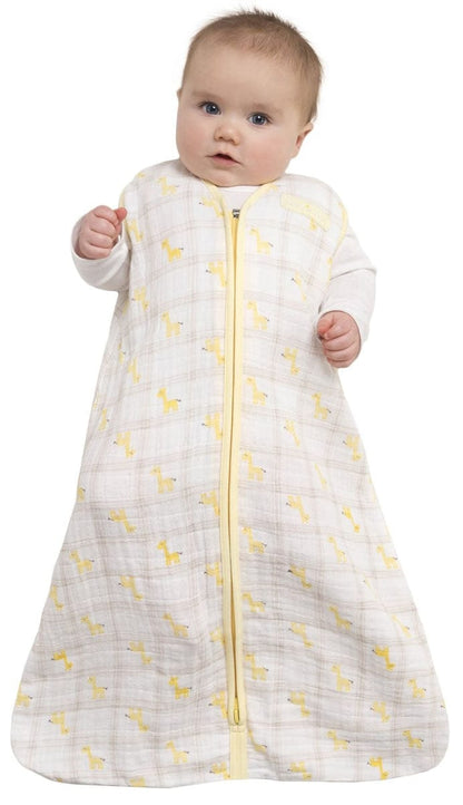 HALO SleepSack Wearable Blanket, Muslin, Giraffe Plaid, Small - 3543-HALO