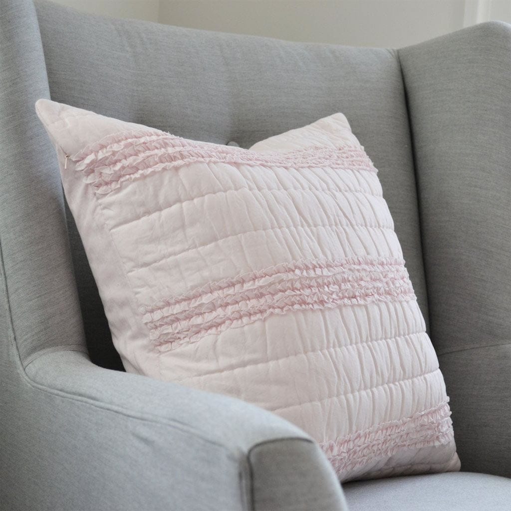 Hello Spud Decorative Pillow with Stuffer - Petite Ruffle Pink - HS-DPSF-000079