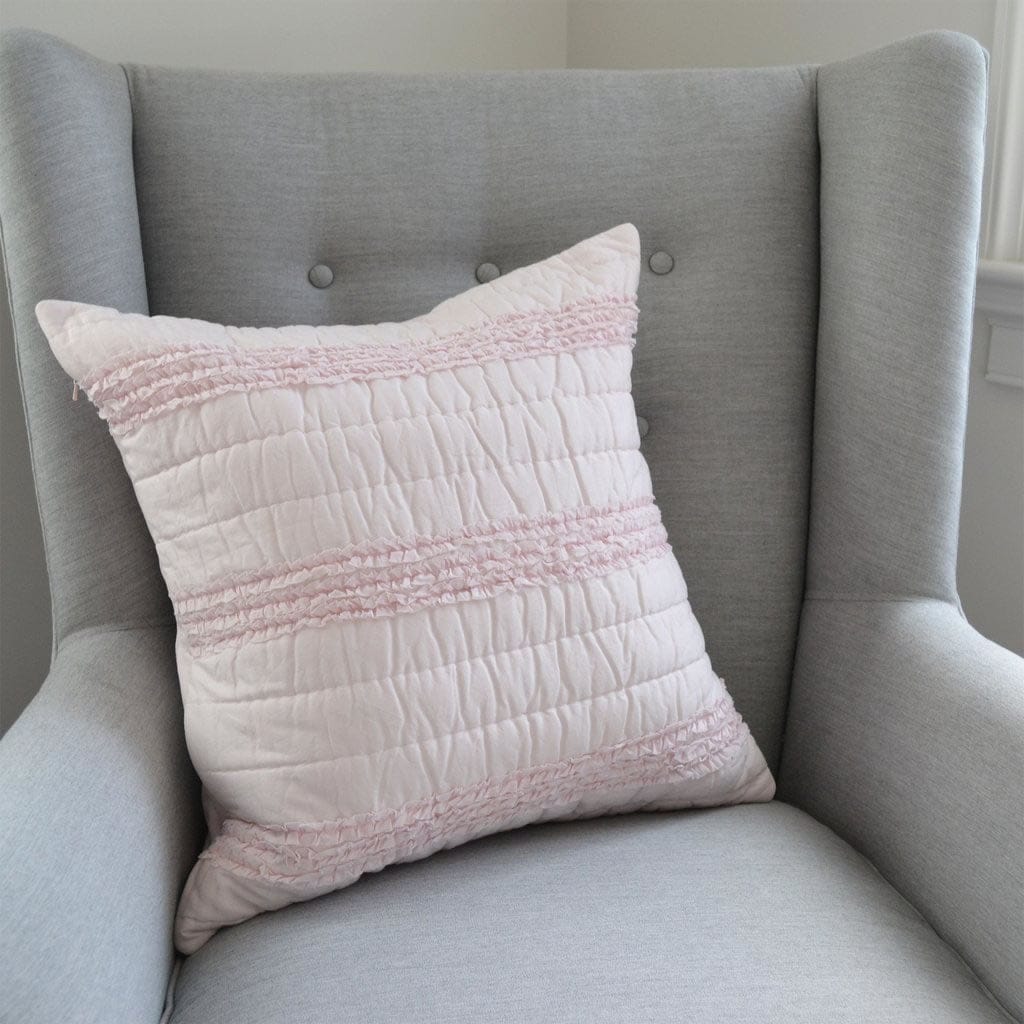 Hello Spud Decorative Pillow with Stuffer - Petite Ruffle Pink - HS-DPSF-000079