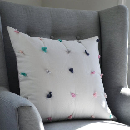 Hello Spud Decorative Pillow with Stuffer - Pom-Pom Multi-Color - HS-DPSF-000081