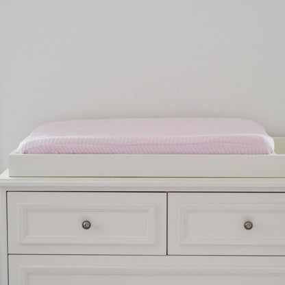 Hello Spud Organic Cotton Changing Pad Cover - Pink Chevron - HS-CPCR-000007