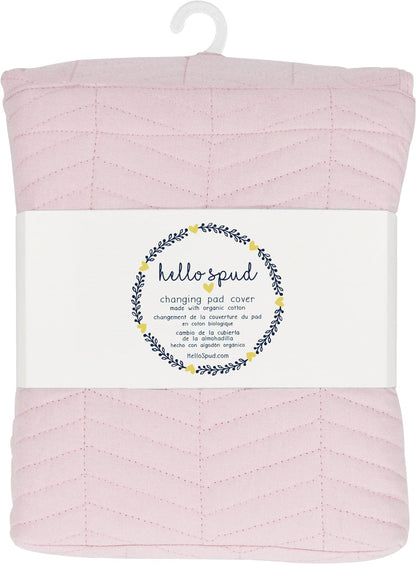 Hello Spud Organic Cotton Changing Pad Cover - Pink Chevron - HS-CPCR-000007