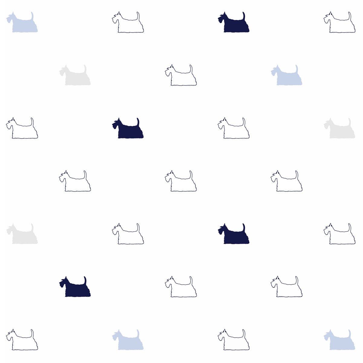 Hello Spud Organic Cotton Fitted Crib Sheet - Boy Scottie Dogs - HS-FCST-000016