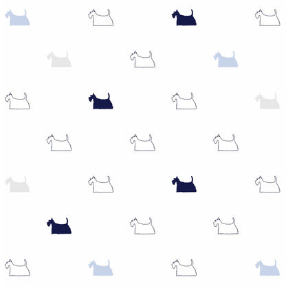 Hello Spud Organic Cotton Fitted Crib Sheet - Boy Scottie Dogs - HS-FCST-000016