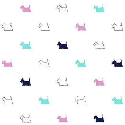 Hello Spud Organic Cotton Fitted Crib Sheet - Girl Scottie Dogs - HS-FCST-000015