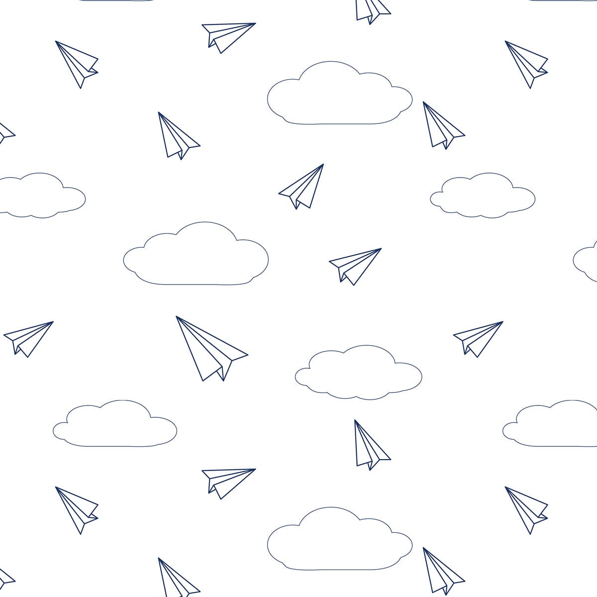 Hello Spud Organic Cotton Fitted Crib Sheet - Paper Airplanes - HS-FCST-000011