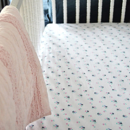 Hello Spud Organic Cotton Fitted Crib Sheet - Paris Floral - HS-FCST-000014