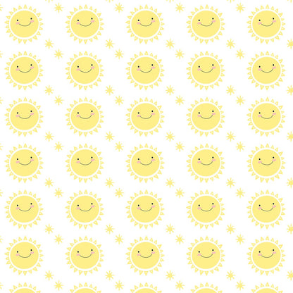Hello Spud Organic Cotton Fitted Crib Sheet - Yellow Sunshine - HS-FCST-000018