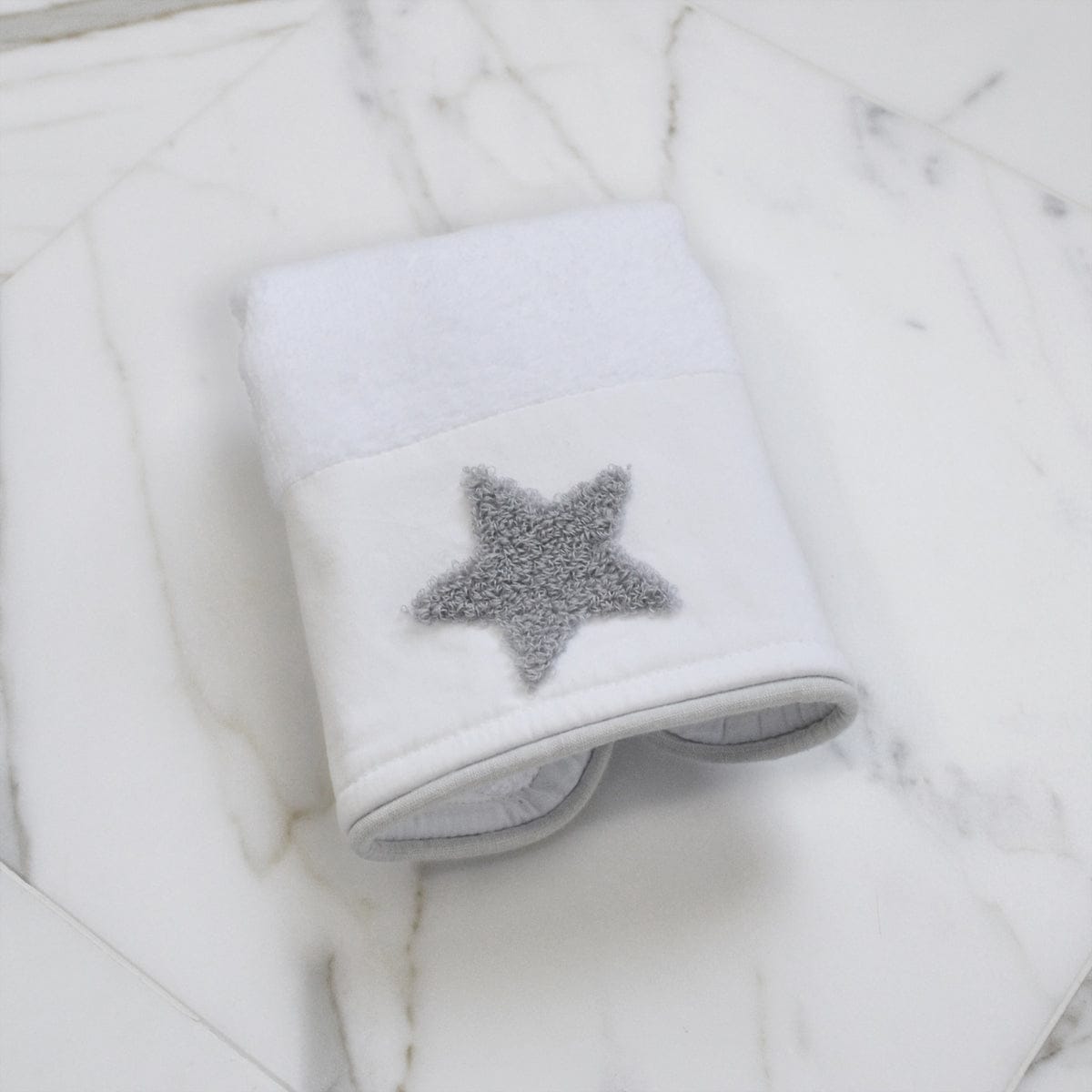 Hello Spud Organic Cotton Washcloth 3-Pack - Gray Stars - HS-WSCL-000065