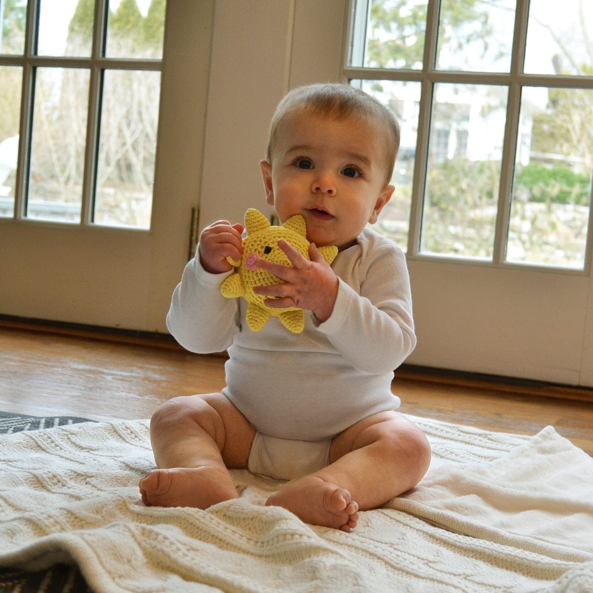 Hello Spud Stuffed Rattle Toy - Sunshine