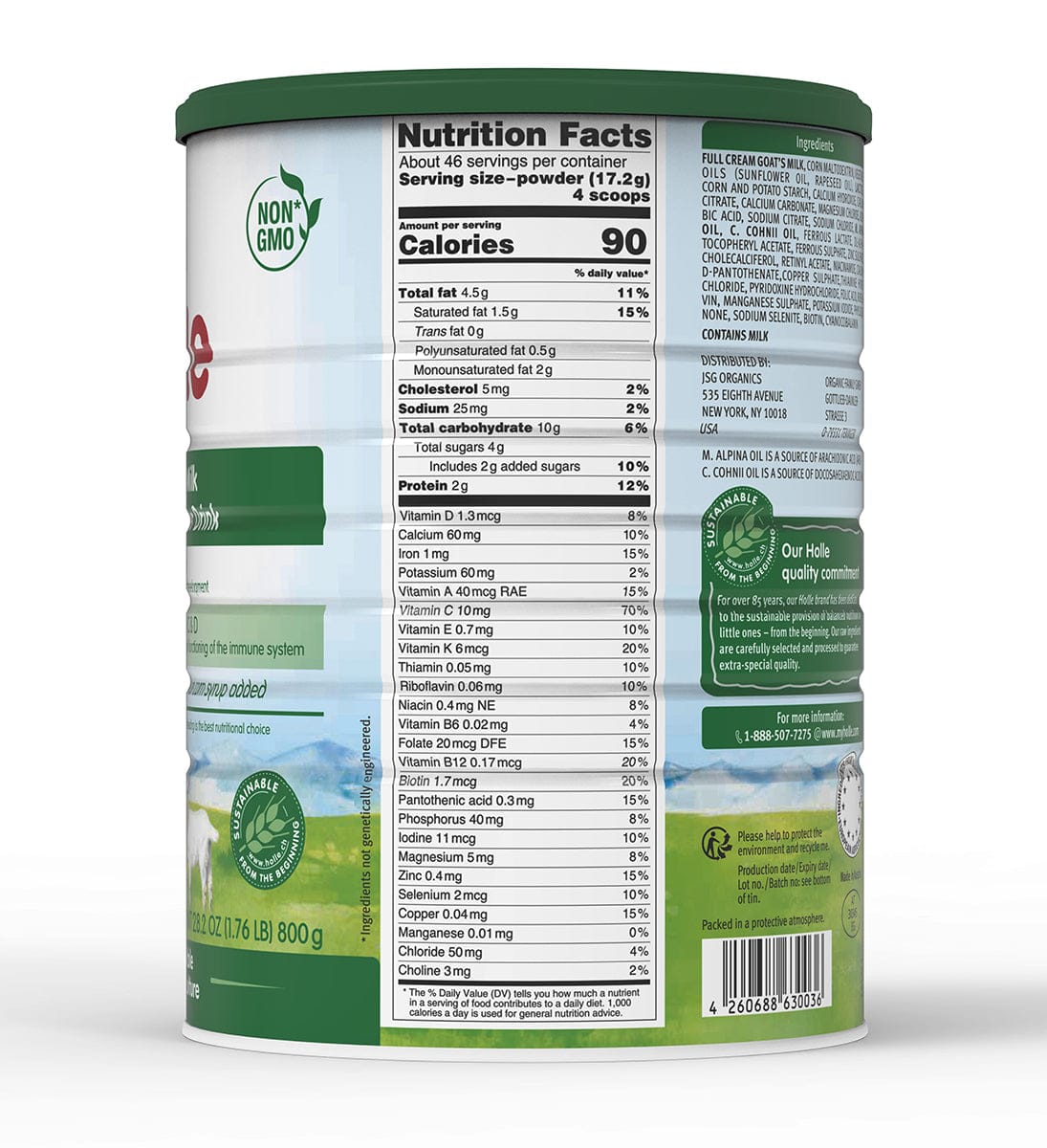 Holle Stage 3: Goat Milk Toddler Drink - Non GMO (28.2oz each, 6 Pack) - 4260688630036-6