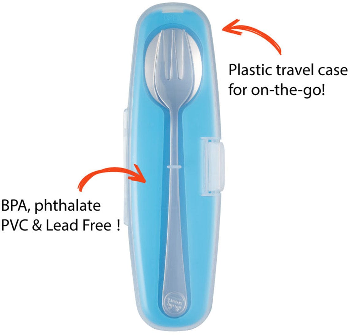 Innobaby Din Din Stainless Spoon & Fork Set - Blue - DS-SSF01