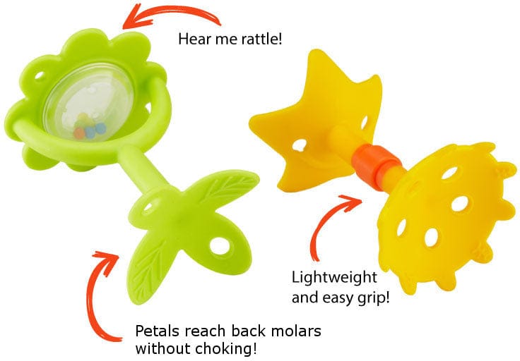 Innobaby Teethin' Smart EZ Grip Teether Rattle, Flower - Pink - TE-402