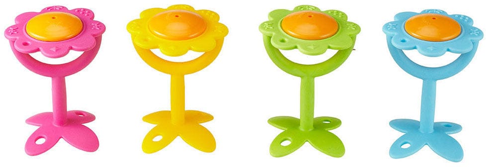Innobaby Teethin' Smart EZ Grip Teether Rattle, Flower - Yellow - TE-404