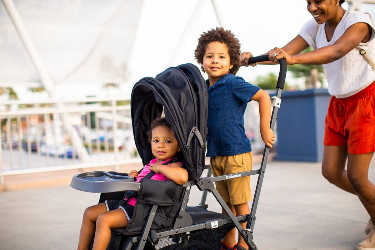 Joovy Caboose Sit And Stand Tandem Double Stroller - Graphite / Amber - 8144-J