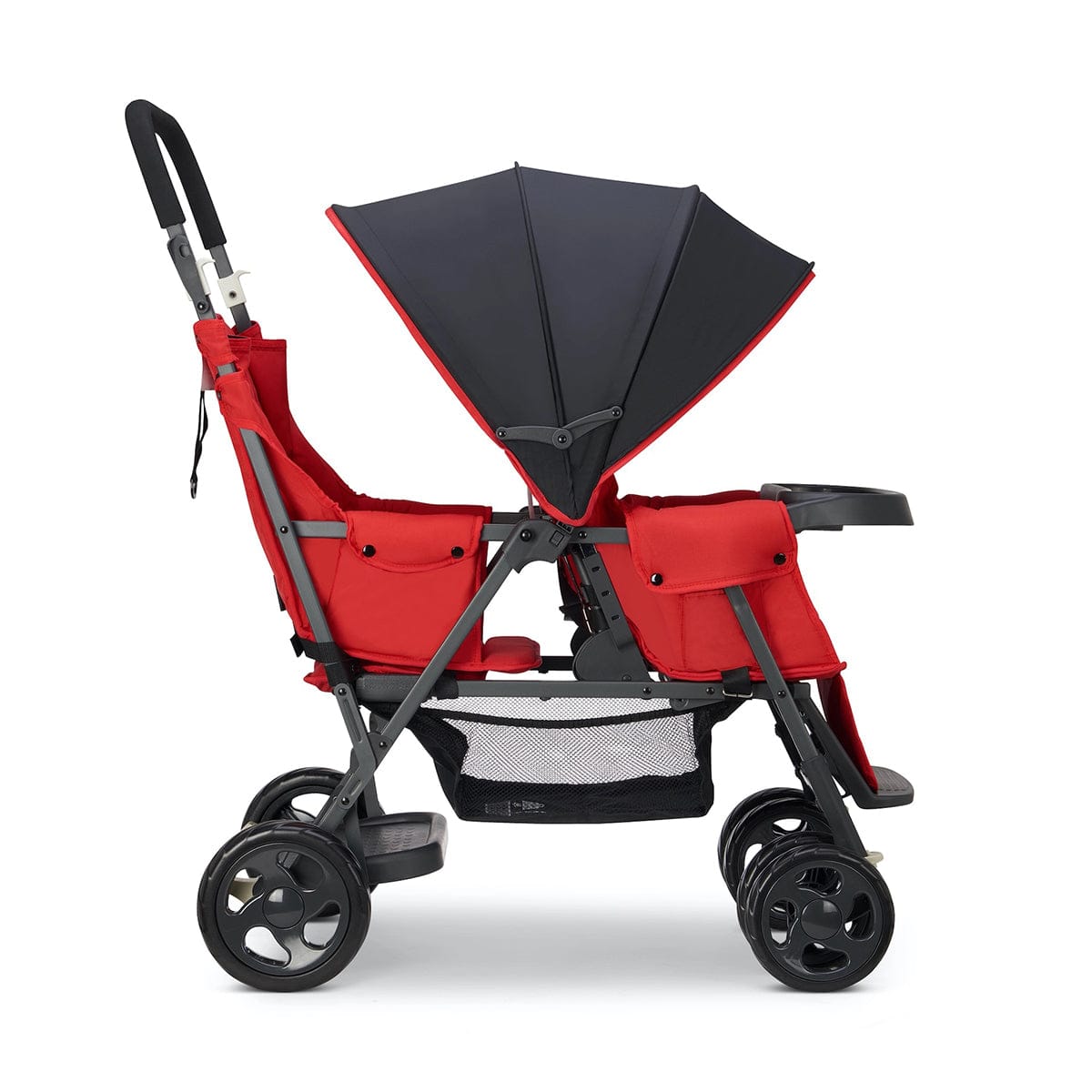 Joovy Caboose Too Sit And Stand Tandem Double Stroller - Graphite / Red - 8161-J