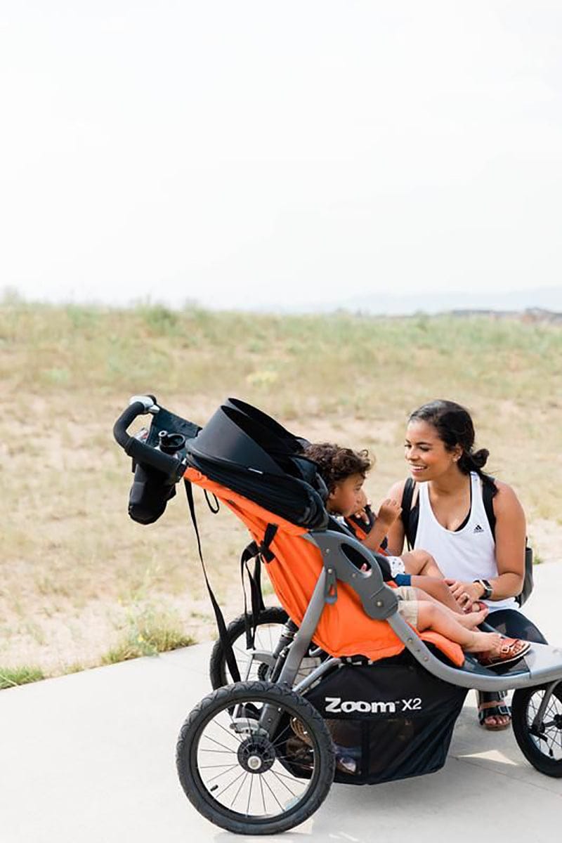Joovy Zoom X2 Lightweight Jogging Side by Side Double Stroller - Paprika - 8268-J