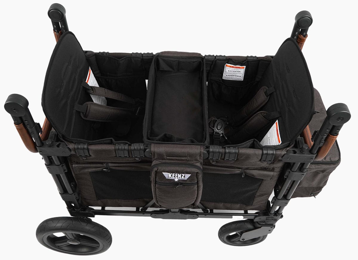 Keenz XC Luxury Comfort (2 Seater) Stroller Wagon - Charcoal Black