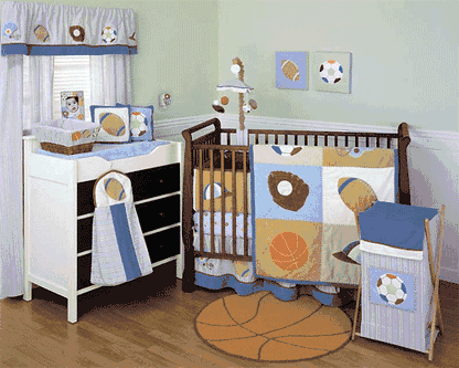 KidsLine Home Field 6 Piece Baby Crib Bedding Set - 5112BEDS