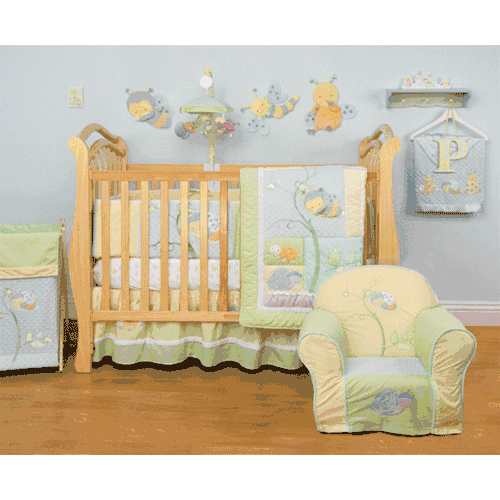 KidsLine Snug As A Bug 8 Piece Crib Bedding Set