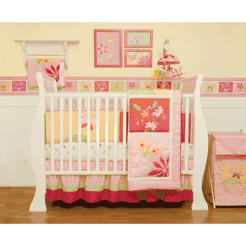 KidsLine Tiger Lily 6 Piece Crib Bedding Set