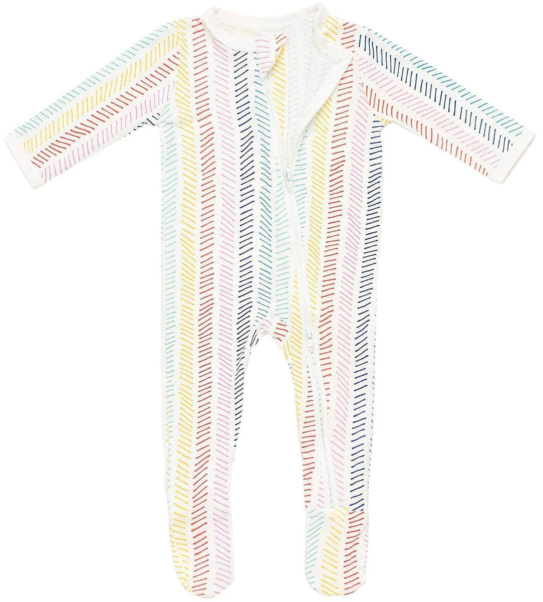 Kyte Baby Printed Zippered Footie - Herringbone (6-12 months) - HB1911SP21-3