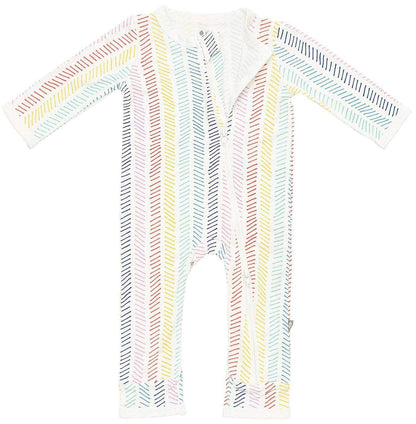 Kyte Baby Printed Zippered Romper - Herringbone (12-18 months) - HB1910SP21-4