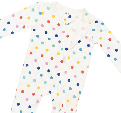 Kyte Baby Printed Zippered Romper - Polka Dots (Newborn) - PD1910SP21-0