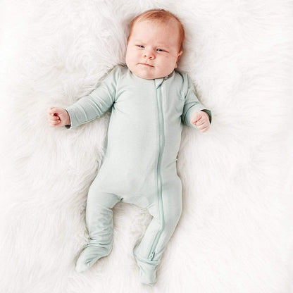 Kyte Baby Zippered Footie - Sage (3-6 months)