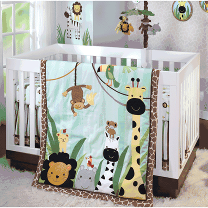 Lambs & Ivy Peek A Boo Jungle 5 Piece Crib Bedding Set - 543005V