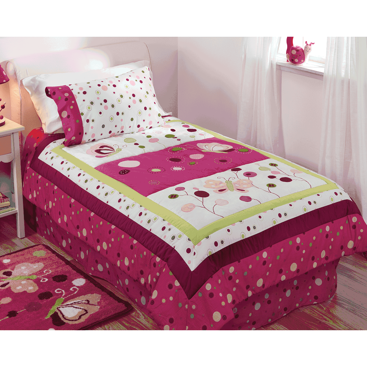 Lambs & Ivy Raspberry Swirl 2 Piece Twin Set - 6775