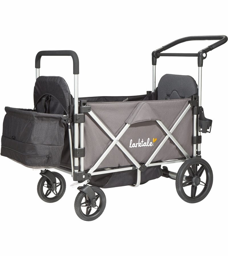 Larktale Caravan (4 Seater) Stroller Wagon Complete Bundle - Byron Black / Pebble Gray - 4SEAT-LK50019