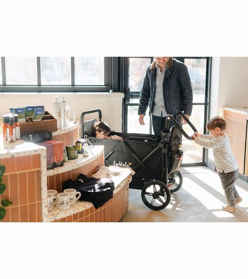 Larktale Caravan (2 Seater) Stroller Wagon Complete Bundle - Byron Black / Clovelly Yellow