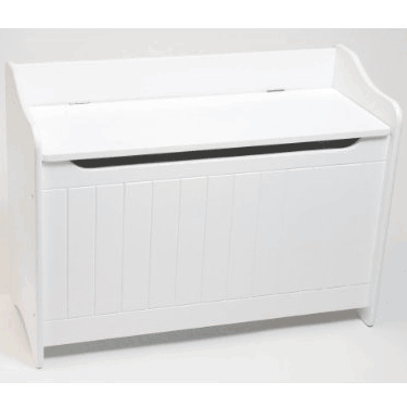 Lipper International Child's Toy Box with Bead Board Detail on Front 588W White - 588W