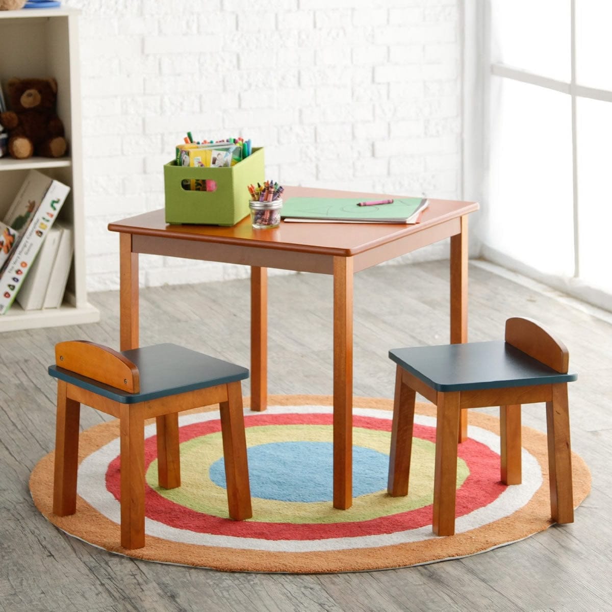 Lipper International Child's Table & Stools Set - Pecan