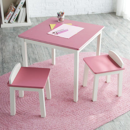 Lipper International Child's Table & Stools Set - Pink/Ivory
