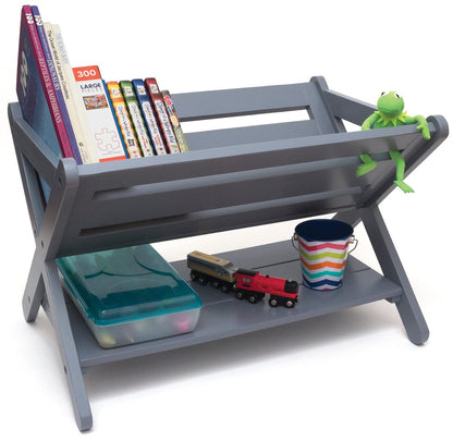Lipper International Kids' Book Caddy With Shelf - Grey - 522G