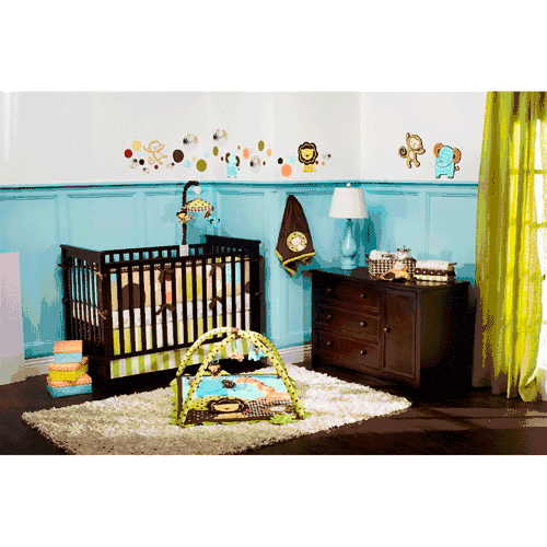 Little Miss Silly Safari 5 Piece Crib Bedding Set - LM101BED4