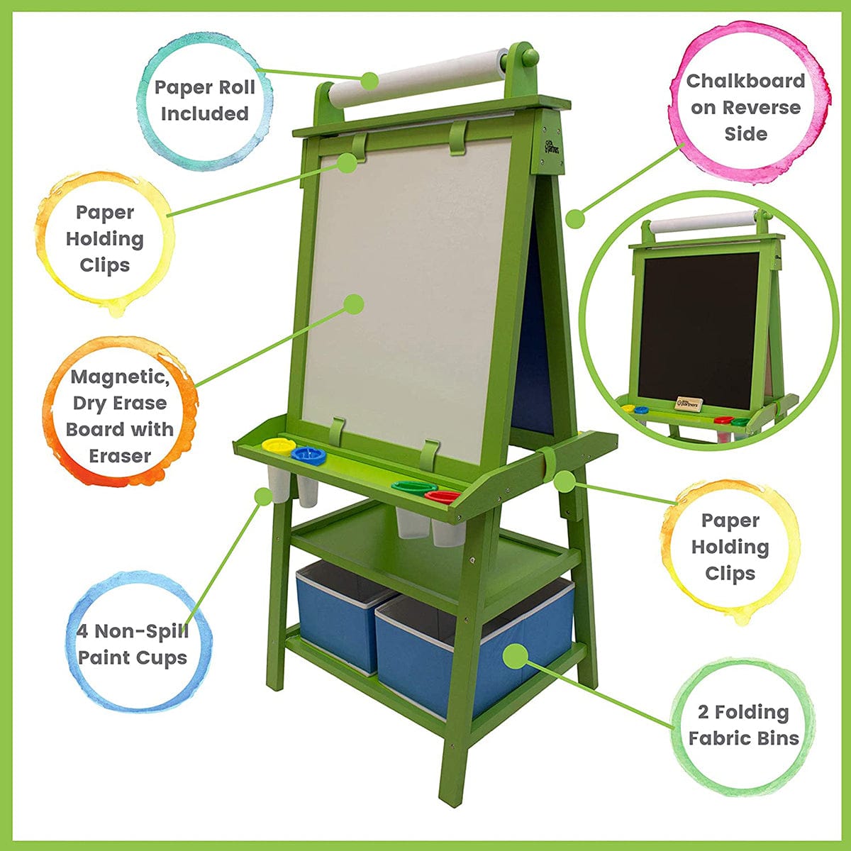 Little Partners Deluxe Art Easel Center - Apple Green - LP02809