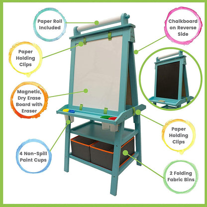 Little Partners Deluxe Art Easel Center - Turquoise/Teal Frosting - LP028011
