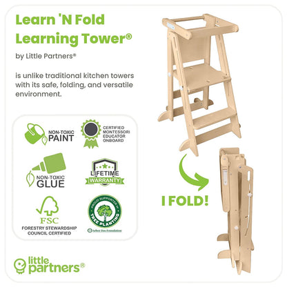 Little Partners Learn N Fold Learning Tower - Natural - LPR01471