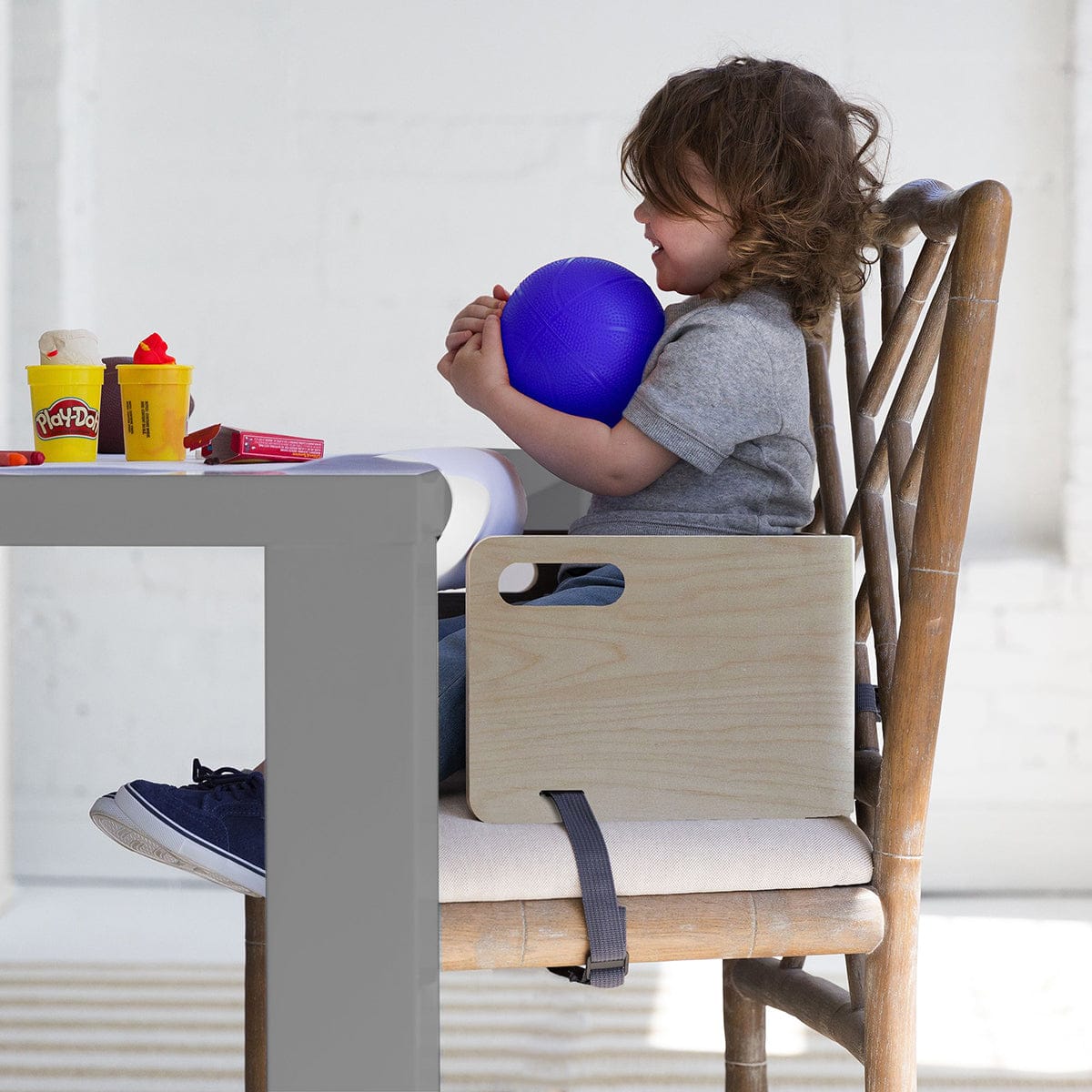 Little Partners Mod Booster Seat - Natural w/ Geo Shapes Cushion - LPR06041