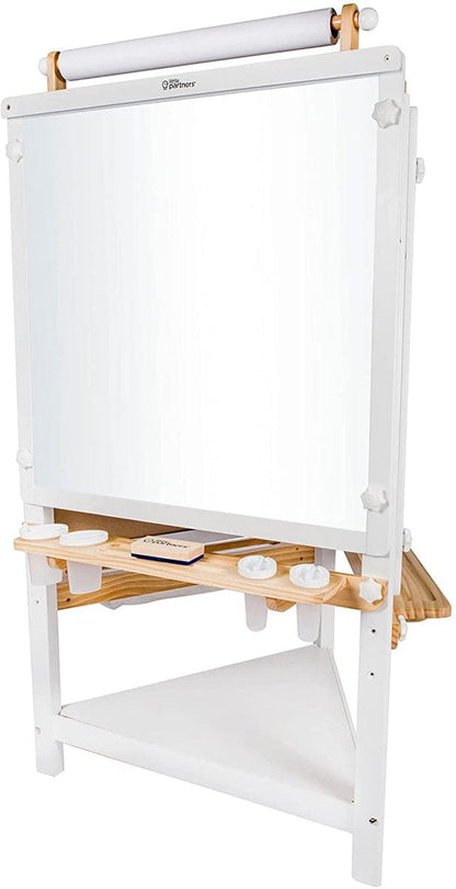 Little Partners Tri-Sided Art Easel - Soft White / Natural - LP029027
