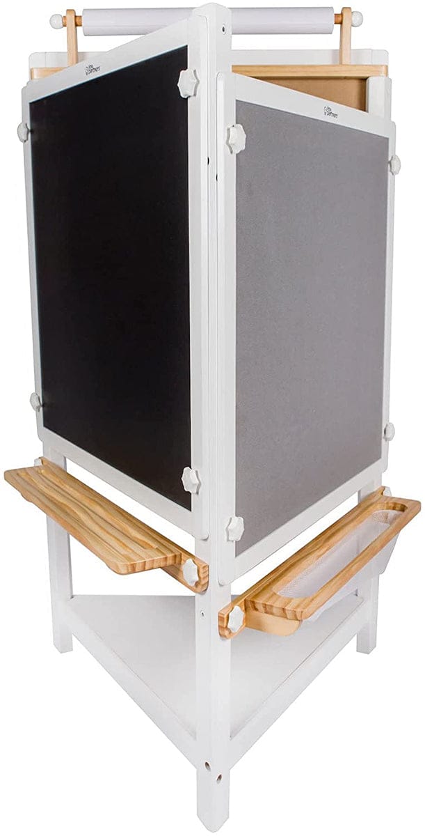 Little Partners Tri-Sided Art Easel - Soft White / Natural - LP029027