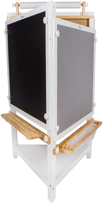 Little Partners Tri-Sided Art Easel - Soft White / Natural - LP029027